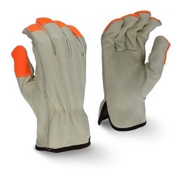 Radians® RWG4220H-XXL Drivers Gloves, 2X-Large, #11, Leather, Gray/Hi-Vis Orange