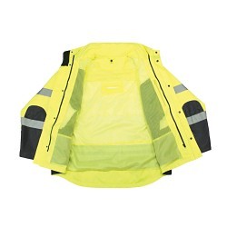 Radians® CrossFire® SJ410B-2X Jacket, Hi-Viz Green, Polyester, 46-48 in Chest, Resists: Water and Wind, 2X-large