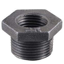 Pipe Bushing, Bushing Fitting/Connector, 3/8 in Nominal, Threaded End, 150 psi Pressure Class, Malleable Iron