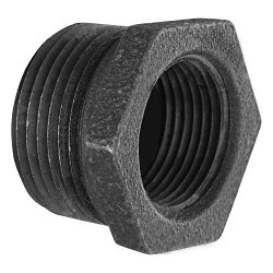 Pipe Bushing, Bushing Fitting/Connector, 3/8 in Nominal, Threaded End, 150 psi Pressure Class, Malleable Iron