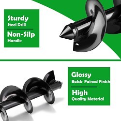 SZMMG B0B2WC6QL6 Post Hole Digger, 12.4 in Handle Length, Non-Slip Handle, 3.9 in Distance Between Blade Tips, Steel Blade Tip