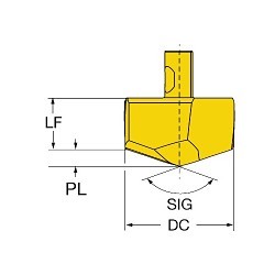 Sandvik Coromant 7357712 Replaceable Tip Drill, 0.5472 in Dia, #13 Insert Seat, 142 deg Included Angle, 4334 Grade, Through Coolant; No, TiAlN Coated