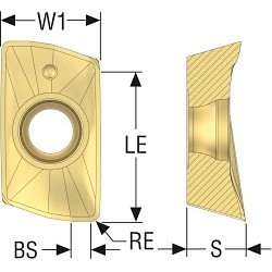 Seco 03272864 XOMX Threaded Mill Insert, XOMX Insert, 180608 Insert, Carbide, Manufacturer's Grade: MP2501, Parallelogram Shape