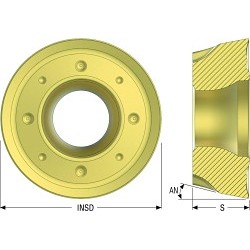 Seco 03280051 RPHT Threaded Mill Insert, RPHT Insert, 1605 Insert, Carbide, Manufacturer's Grade: MS2050, Round Shape