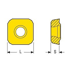 Seco 77374 Drill Insert, Square, 11T3 Insert, SPGX Insert, 0.1560 in Thickness, 0.4531 in Inscribed Circle, Manufacturer's Grade: T400D, Material Grade: C1
