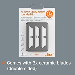 Slice™ SLICE10526 Replaceable Utility Knife Blade, Zirconium Oxide, Rounded Tip Blade, 2.56 in Blade Length, 0.47 in Blade Width