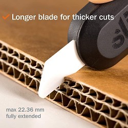 Slice™ SLICE10526 Replaceable Utility Knife Blade, Zirconium Oxide, Rounded Tip Blade, 2.56 in Blade Length, 0.47 in Blade Width