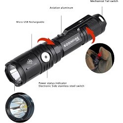 Soonfire SFMX65 Flashlight, LED Bulb, 1060 Lumens, 5 Bulbs, Black