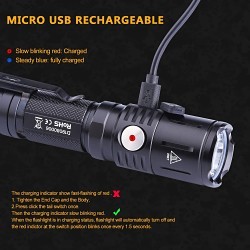 Soonfire SFMX65 Flashlight, LED Bulb, 1060 Lumens, 5 Bulbs, Black