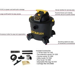 Stanley® 1104481 Wet/Dry Vacuum Cleaner, 7 A, 10 gal Tank, 1200 W, 120 V