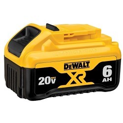 Stanley Black & Decker DeWALT® DCB206 Battery, Tool, 6 Ah Battery, Lithium-Ion Battery, 20 VAC Charge, For Use With: DeWalt® 20 V Tools