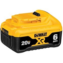 Stanley Black & Decker DeWALT® DCB206 Battery, Tool, 6 Ah Battery, Lithium-Ion Battery, 20 VAC Charge, For Use With: DeWalt® 20 V Tools