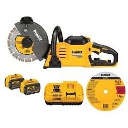 Stanley® DeWALT® DCS690X2 Cut-Off Saw Kit, 9 in Blade,  2 Flexbolt 60V Max Batteries, Cutting Wheel, Diamond Cutting Wheel, Fast Charger, Kit