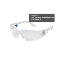 Bi-Focal Safety Glasses, Clear Lens, Specifications Met: ANSI Z87.1+ and CSA Z94.3, MIL PRF-32432