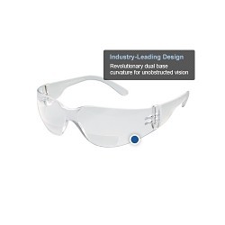 Bi-Focal Safety Glasses, Clear Lens, Specifications Met: ANSI Z87.1+ and CSA Z94.3, MIL PRF-32432