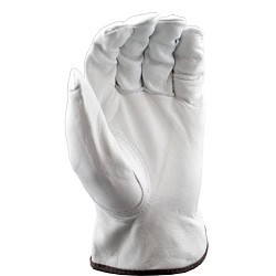 Stauffer Glove K85EJM Driver Gloves, Medium, #8, Leather, White, Slip-On Cuff