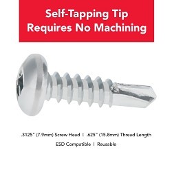 Stelfast® F-A85/8 Self-Drilling Screw, Measurement System: Imperial, #8, 5/8 in Overall Length, Pan, Square Drive, Steel, Bright Zinc Plated, #2 Drive