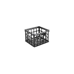 Sterilite® 2897916 Storage Crate, 15-1/4 in Outside Length, 13-3/4 in Outside Width, 10-1/2 in Outside Height, Black