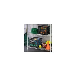 Sterilite® 2897916 Storage Crate, 15-1/4 in Outside Length, 13-3/4 in Outside Width, 10-1/2 in Outside Height, Black