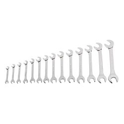 Sunex® 9914 Angled Head Wrench Set, 14 Pieces, 3/8 to 1-1/4 in, Full Polished