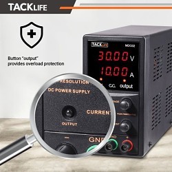 TACKLIFE MDC02 Power Supply Variable, 30 V Input, 10 A