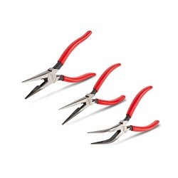 TEKTON® PGF99101 Long Nose Pliers Set, Long Nose Pliers Type, 3 Piece, Crosscut Cut Type, Non-Slip Insulated Handle