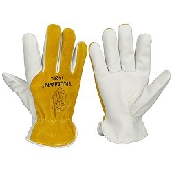 Tillman™ TIL1428-M Drivers Gloves, Medium, #8, Top grain Cowhide Palm, Top Grain and Split Cowhide Leather, Cinched Cuff, Resists: Cut, Unlined