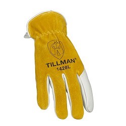 Tillman™ TIL1428-M Drivers Gloves, Medium, #8, Top grain Cowhide Palm, Top Grain and Split Cowhide Leather, Cinched Cuff, Resists: Cut, Unlined