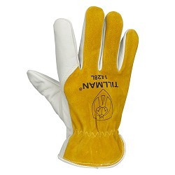 Tillman™ TIL1428-M Drivers Gloves, Medium, #8, Top grain Cowhide Palm, Top Grain and Split Cowhide Leather, Cinched Cuff, Resists: Cut, Unlined