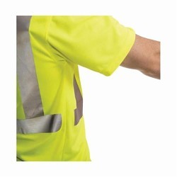 Tingley Job Sight™ S75022.4X Class 2 Short Sleeve T-Shirt, 4XL, Hi-Viz Fluorescent Yellow/Green, Bird's Eye Polyester, 33-1/2 in L