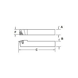 Tool-Flo 916056361 Threading Tool Holder, External, Right Hand Hand of Holder, Insert Compatibility: 16ER