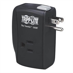 Tripp Lite TRAVELER100BT Portable Surge Protector, 120 VAC, 15 A, 2 Outlets