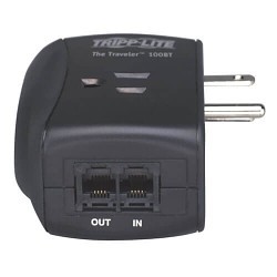 Tripp Lite TRAVELER100BT Portable Surge Protector, 120 VAC, 15 A, 2 Outlets