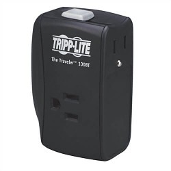 Tripp Lite TRAVELER100BT Portable Surge Protector, 120 VAC, 15 A, 2 Outlets