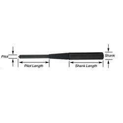 United Abrasives SAIT® 95105 Cartridge Roll Mandrel, 1/8 in Pilot Dia, 3/4 in Pilot Length, 1/8 in Mandrel Shank Diameter, 1 in Mandrel Shank Length