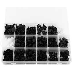 VGEBY B077M7918L Push Retainer Kit, 415 Pieces, Plastic, Black/White