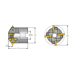 Vargus 66690 Milling Insert Tool Holder, 1.5 in Shank Dia