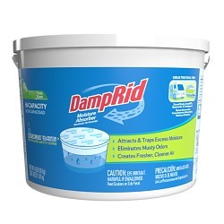 W.M. Barr DampRid® FG50T Moisture Absorber, 4 lb, Tub, Solid, White, Odorless