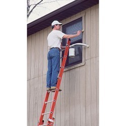 WERNER® D6216-2 Extension Ladder, 16 ft Overall Length, ANSI Code: A14.5-2007, 300 lb, Fiberglass