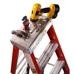 WERNER® T7410 Step Ladder, 10 ft Ladder Height, 375 lb, ANSI Code: A14.5-2007, Fiberglass, 9 Steps