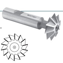 WHITNEY DA3860CT Chamfer Milling Cutter, 3⁄8 in Cutter Dia, 9⁄64 in Length of Cut, 6 Flutes, 3⁄8 in Shank Dia, 2-3⁄8 in Overall Length