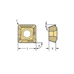 Walter 6171334 Tiger-tec® Silver Outer Ground Indexable Drilling Insert, ANSI Code: P4840P-3R-E67 WKP35S, Squared Shape, Material Grade: K, M, P, S, 3 Insert, P484 Insert, 2.8 mm THK, 6.5 mm Inscribed Circle, Manufacturer's Grade: WKP35S