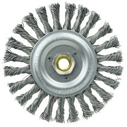 Weiler® 08776 Wire Wheel Brush, 6 in Brush Dia, 1/2 in Face Width, 0.023 in Filament/Wire Diameter, 5/8-11 UNC in Arbor Hole