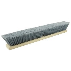 Weiler® 42042 Push Broom, 24 in Overall Length, 3 in Trim Length, Fine Sweep, Flagged Silver Bristle, Polystyrene Bristle