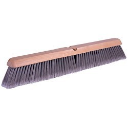 Weiler® 42042 Push Broom, 24 in Overall Length, 3 in Trim Length, Fine Sweep, Flagged Silver Bristle, Polystyrene Bristle