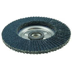 Weiler® Tiger® 50517 Flap Disc, 4-1/2 in Disc Dia, 5/8-11 UNC in Center Hole, 36 Grit, Zirconia Alumina Abrasive, Type 29 Disc