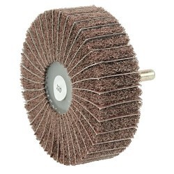 Weiler® 54508 Flap Wheel, 3 in Wheel Dia, 1 in Face Width, 1/4 in Shank Dia, 320 Grit, Extra Fine Grade, Aluminum Oxide Abrasive