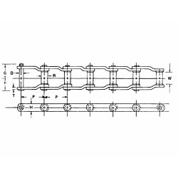 Westward® WEBSTER WR78 Welded Steel Mill Chain, 78 / 2.609 in Pitch, 0.8750 in Roller Dia, Medium Carbon