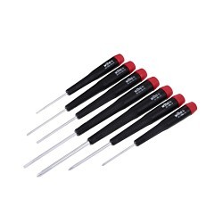 Wiha® 26197 Screwdriver Set, Phillips, Slotted, 7 Piece, Chrome Vanadium Molybdenum Steel, Vapor Chromed