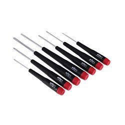 Wiha® 26197 Screwdriver Set, Phillips, Slotted, 7 Piece, Chrome Vanadium Molybdenum Steel, Vapor Chromed